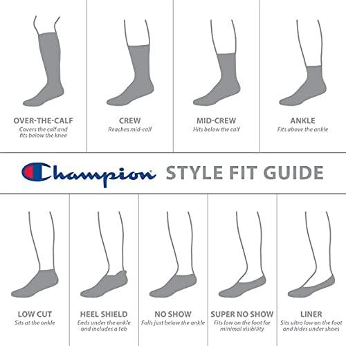 imageChampion Mens Ankle Socks 6PackBlack With All Over Script 6 Pack