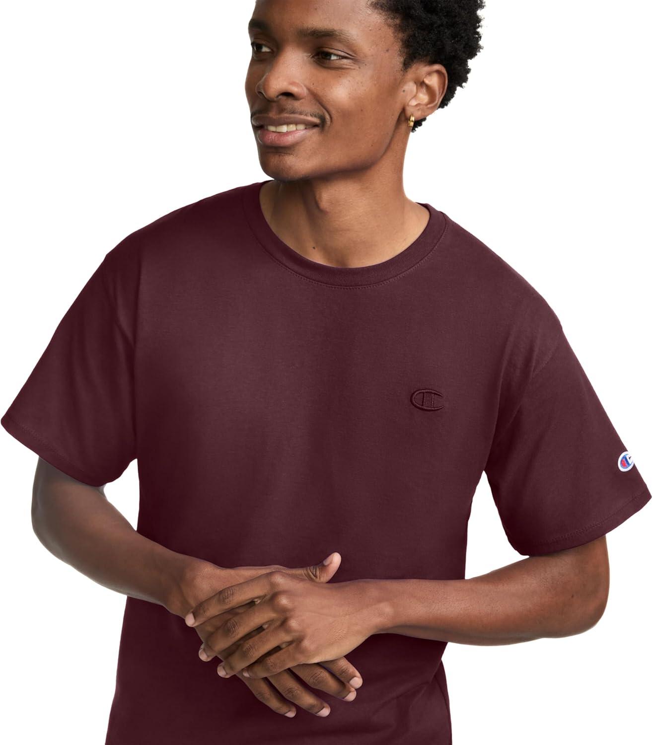 imageChampion Mens Classic Everyday Soft Comfortable TShirt Regular or Big ampamp TallMaroon C Logo