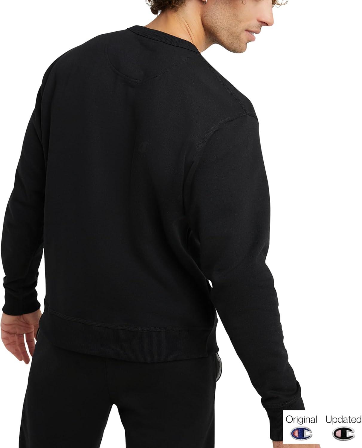imageChampion Mens Fleece Midweight Crewneck Sweatshirt Reg Or Big ampamp TallBlack C Logo