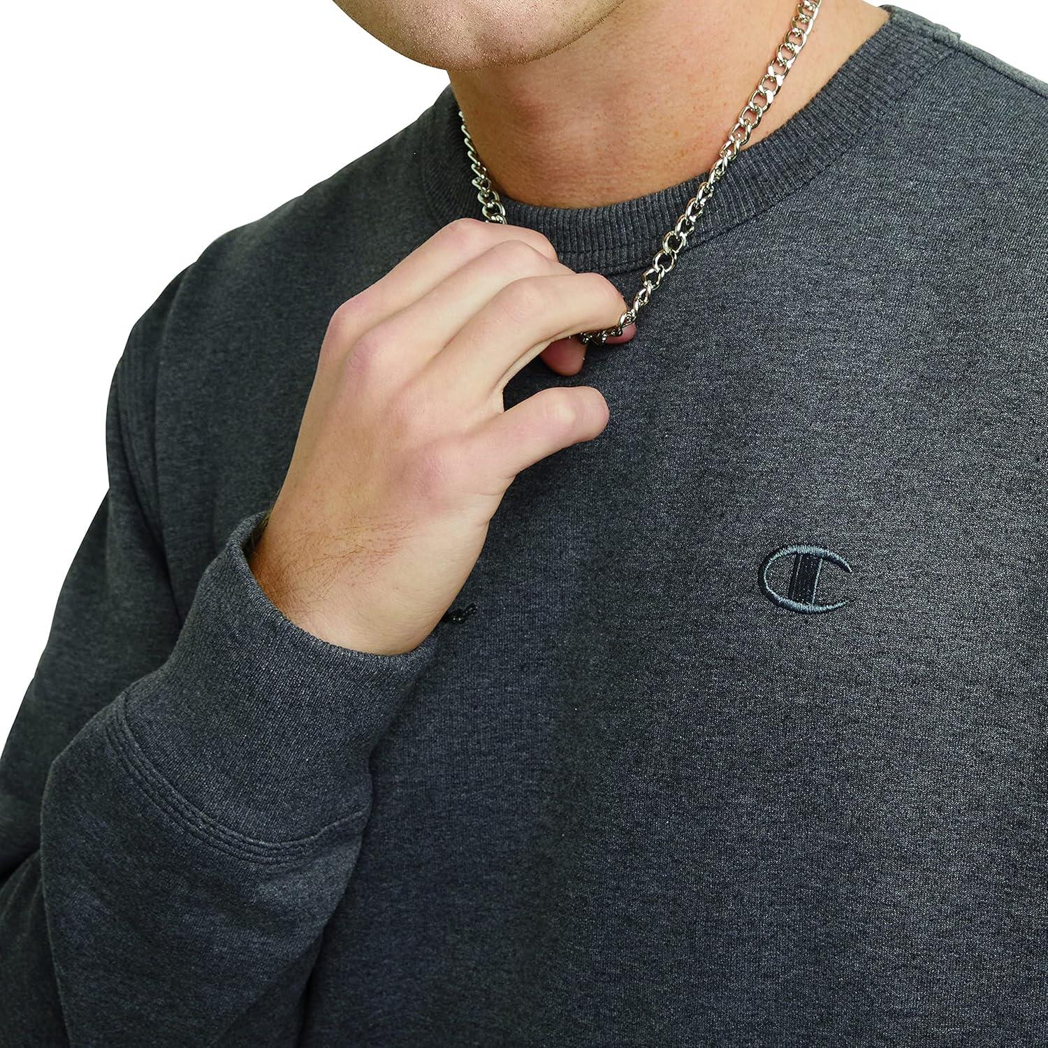 imageChampion Mens Fleece Midweight Crewneck Sweatshirt Reg Or Big ampamp TallGranite Heather