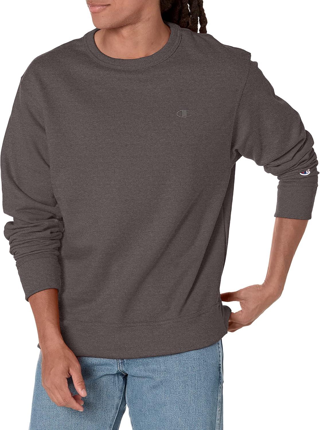 imageChampion Mens Fleece Midweight Crewneck Sweatshirt Reg Or Big ampamp TallGranite Heather