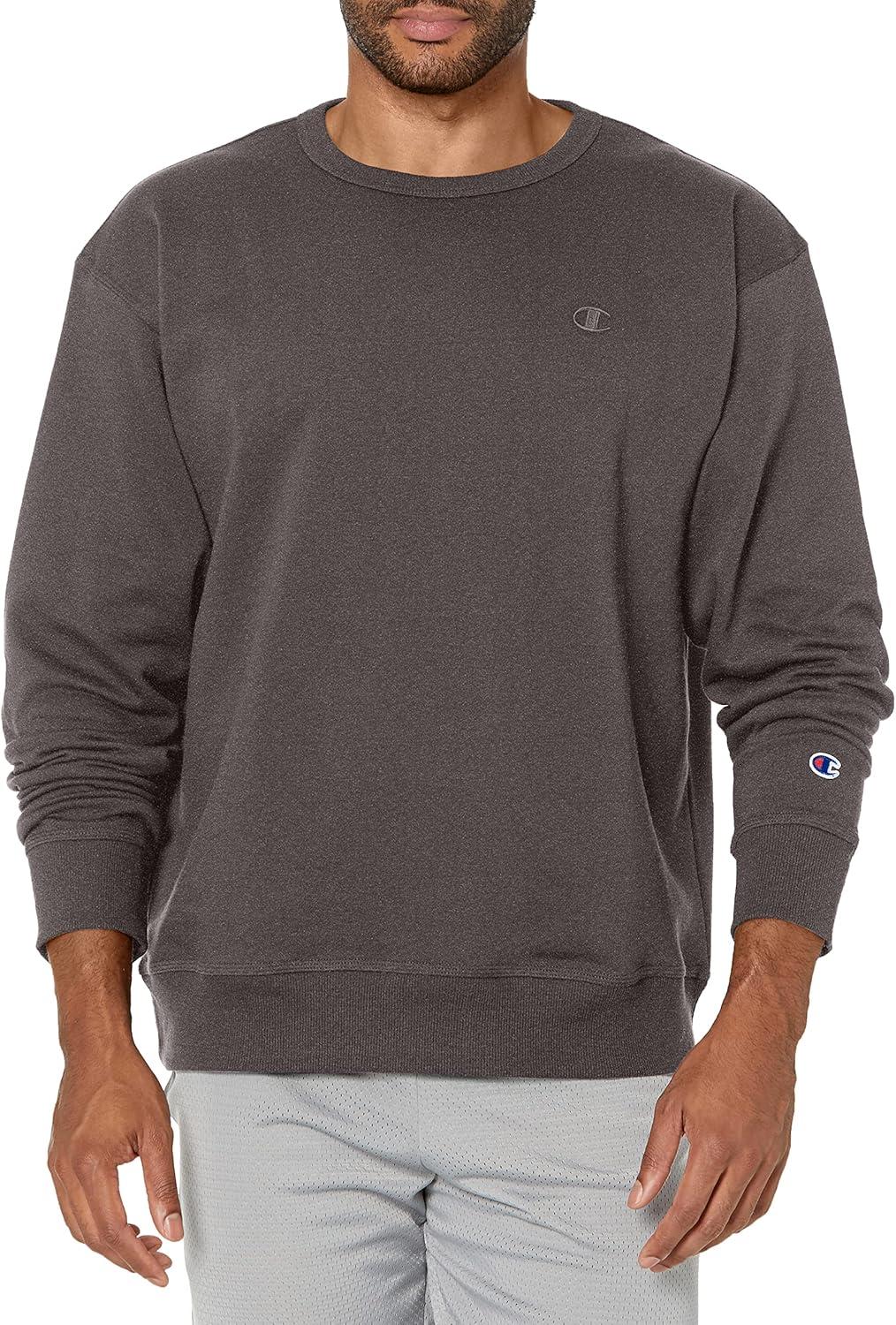 imageChampion Mens Fleece Midweight Crewneck Sweatshirt Reg Or Big ampamp TallGranite Heather