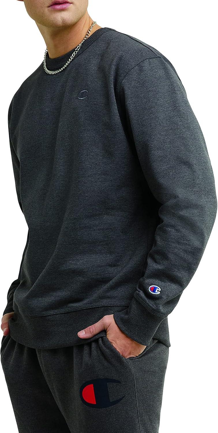 imageChampion Mens Fleece Midweight Crewneck Sweatshirt Reg Or Big ampamp TallGranite Heather