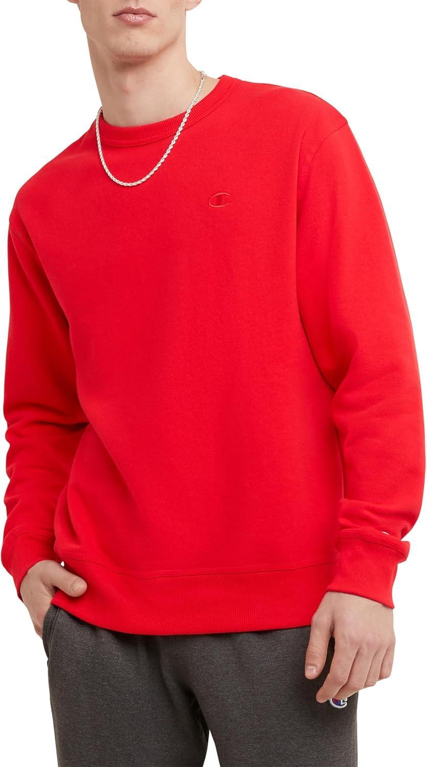 imageChampion Mens Fleece Midweight Crewneck Sweatshirt Reg Or Big ampamp TallTeam Red Scarlet C Logo