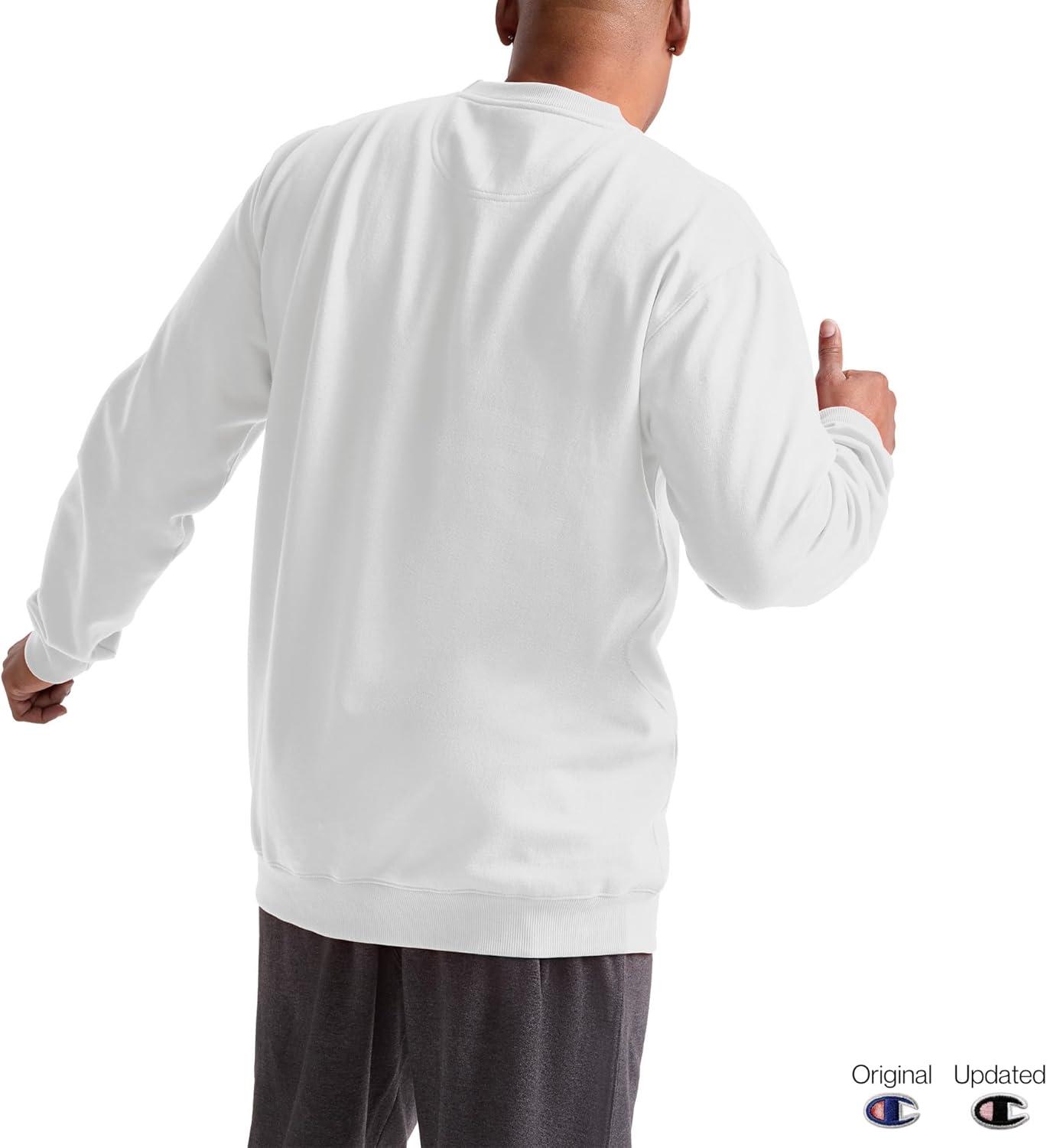 imageChampion Mens Fleece Midweight Crewneck Sweatshirt Reg Or Big ampamp TallWhite
