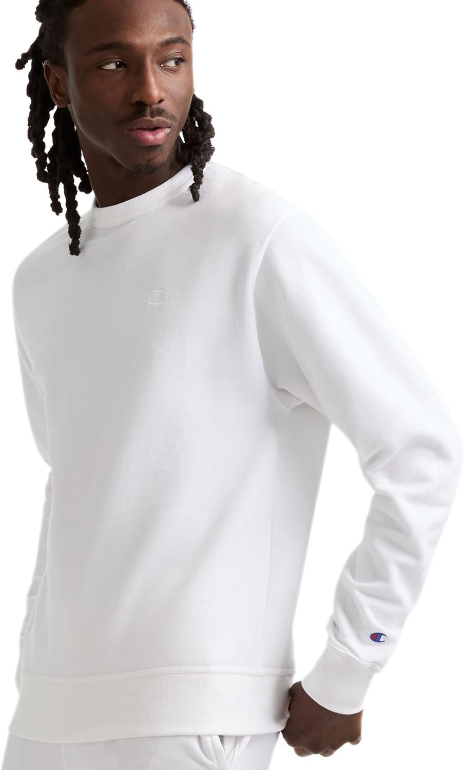 imageChampion Mens Fleece Midweight Crewneck Sweatshirt Reg Or Big ampamp TallWhite