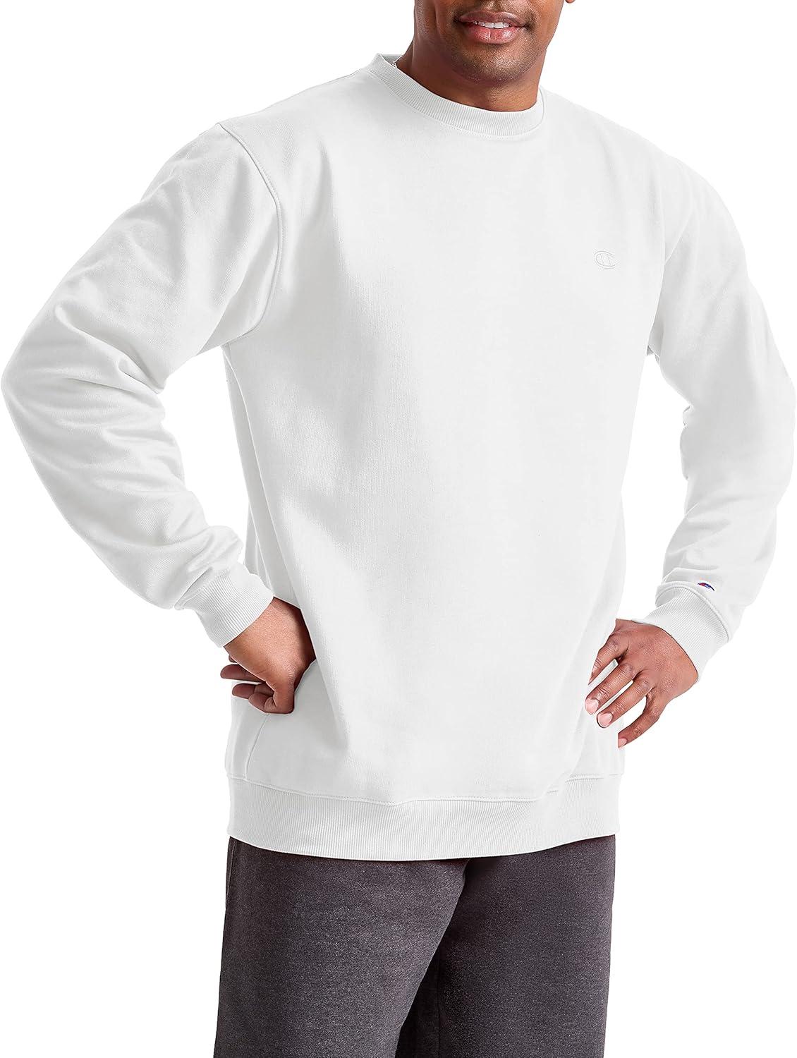 imageChampion Mens Fleece Midweight Crewneck Sweatshirt Reg Or Big ampamp TallWhite