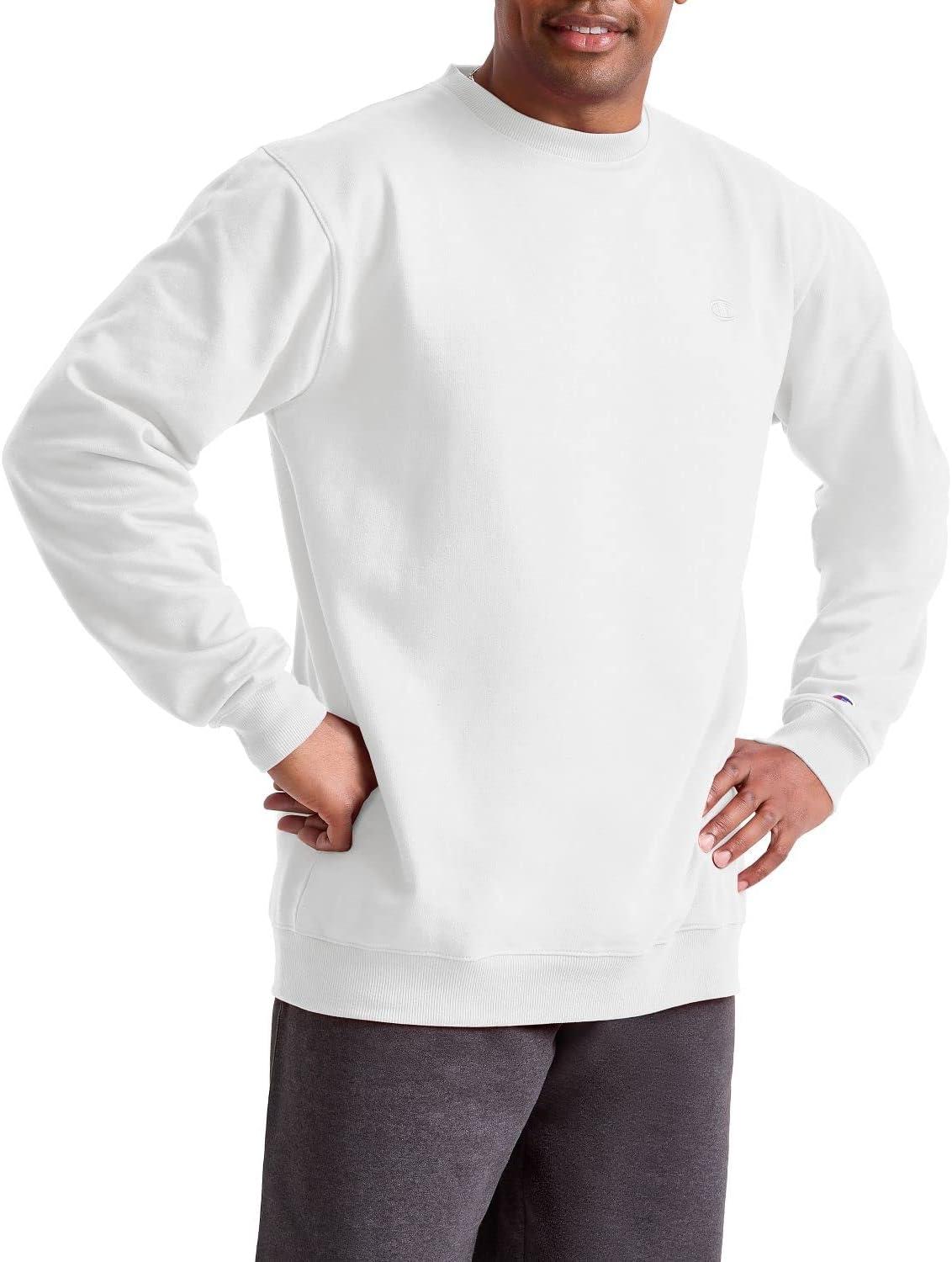 imageChampion Mens Fleece Midweight Crewneck Sweatshirt Reg Or Big ampamp TallWhite C Logo
