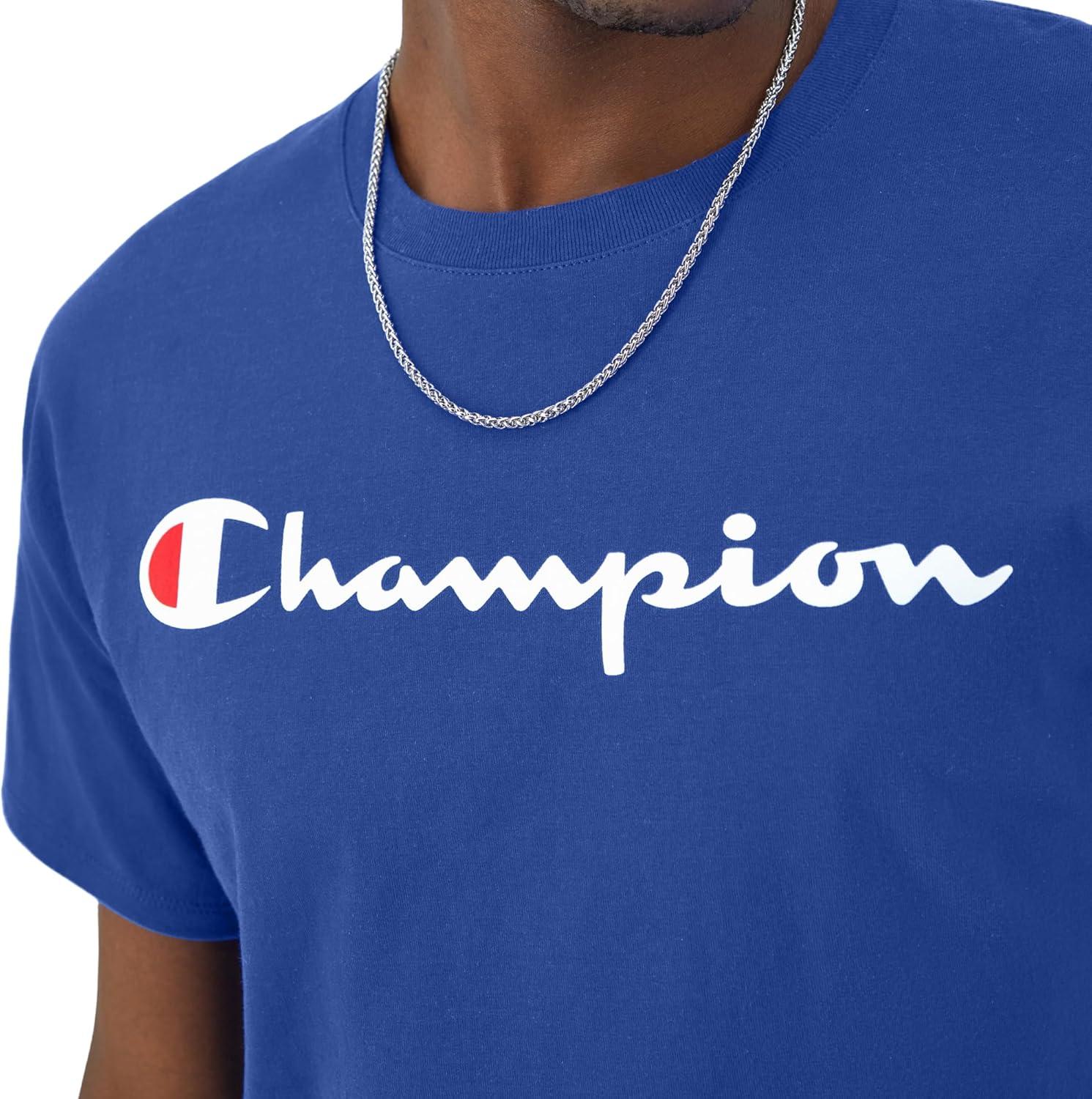 imageChampion Mens Heritage Short Sleeve Tee Mens TShirts Vintage Shirts Mens Tee Shirts GraphicsSurf the Web Classic Script Logo