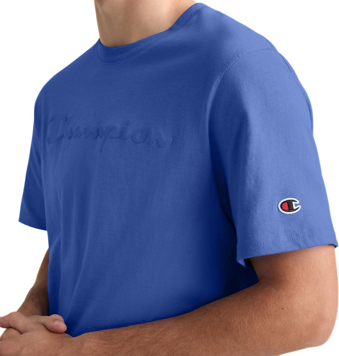 imageChampion Mens Heritage Short Sleeve Tee Mens TShirts Vintage Shirts Mens Tee Shirts GraphicsSurf the Web Tonal Script Logo