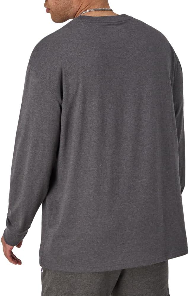 imageChampion Mens Long Sleeve Tshirt Classic Tshirt for Men Reg Or Big ampamp TallGranite Heather