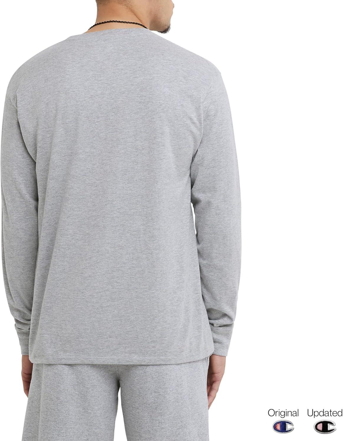 imageChampion Mens Long Sleeve Tshirt Classic Tshirt for Men Reg Or Big ampamp TallOxford Gray