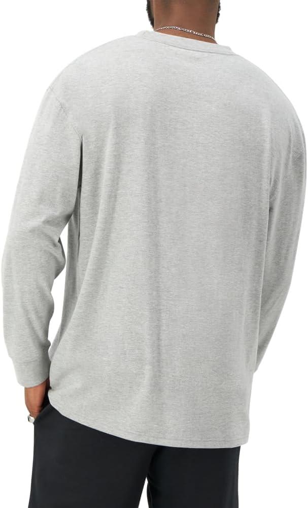 imageChampion Mens Long Sleeve Tshirt Classic Tshirt for Men Reg Or Big ampamp TallOxford Gray