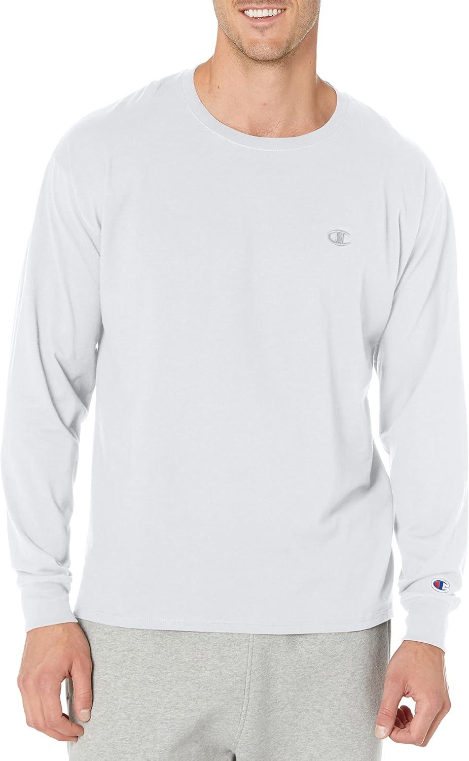 imageChampion Mens Long Sleeve Tshirt Classic Tshirt for Men Reg Or Big ampamp TallWhite