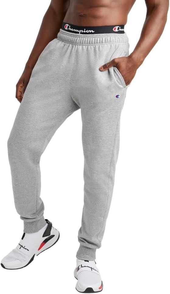 imageChampion Mens Powerblend Fleece JoggersOxford Gray C Logo