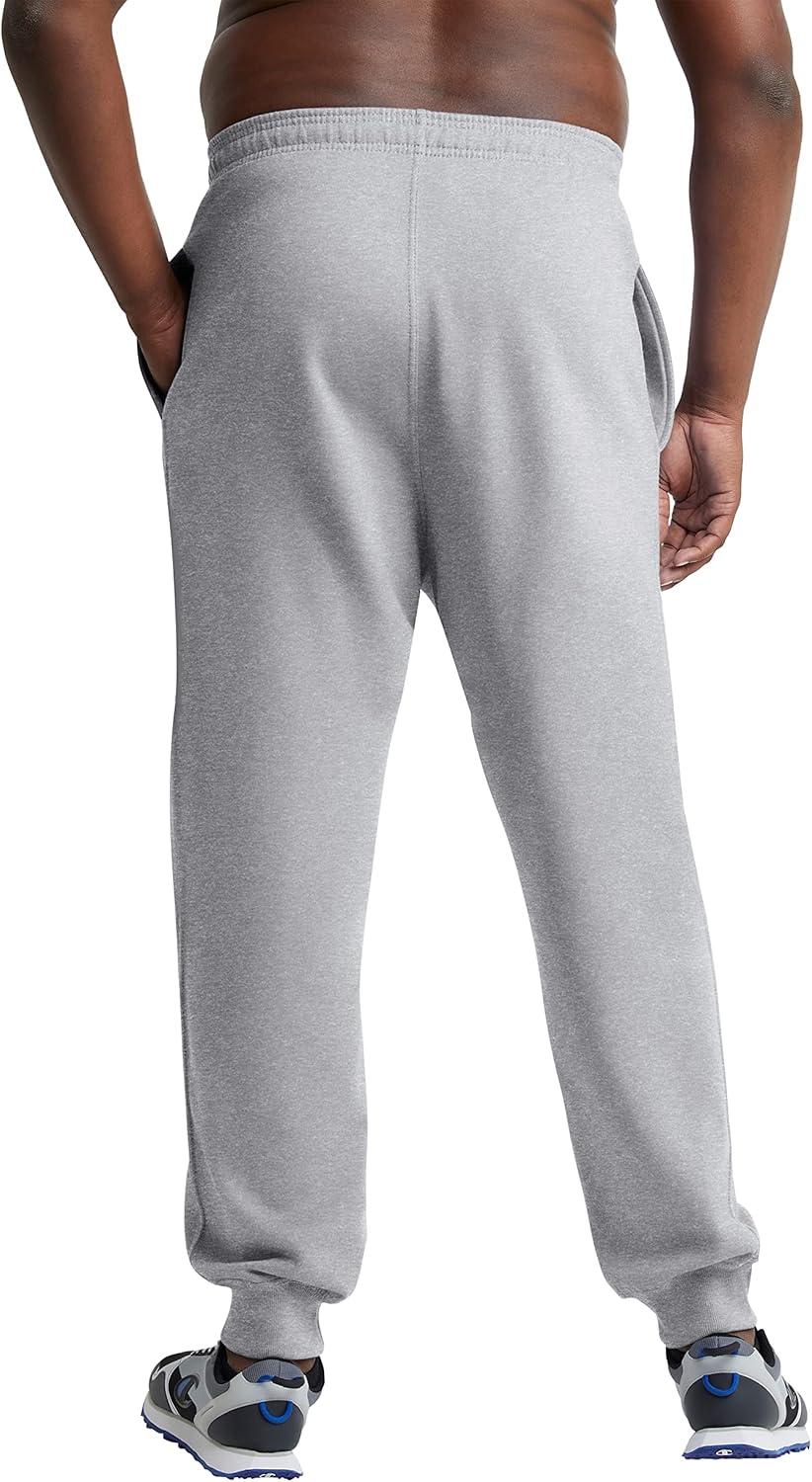 imageChampion Mens Powerblend Fleece JoggersOxford Gray Classic Script Logo