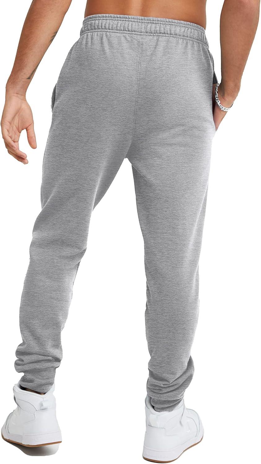 imageChampion Mens Powerblend Fleece JoggersOxford Gray Classic Script Logo