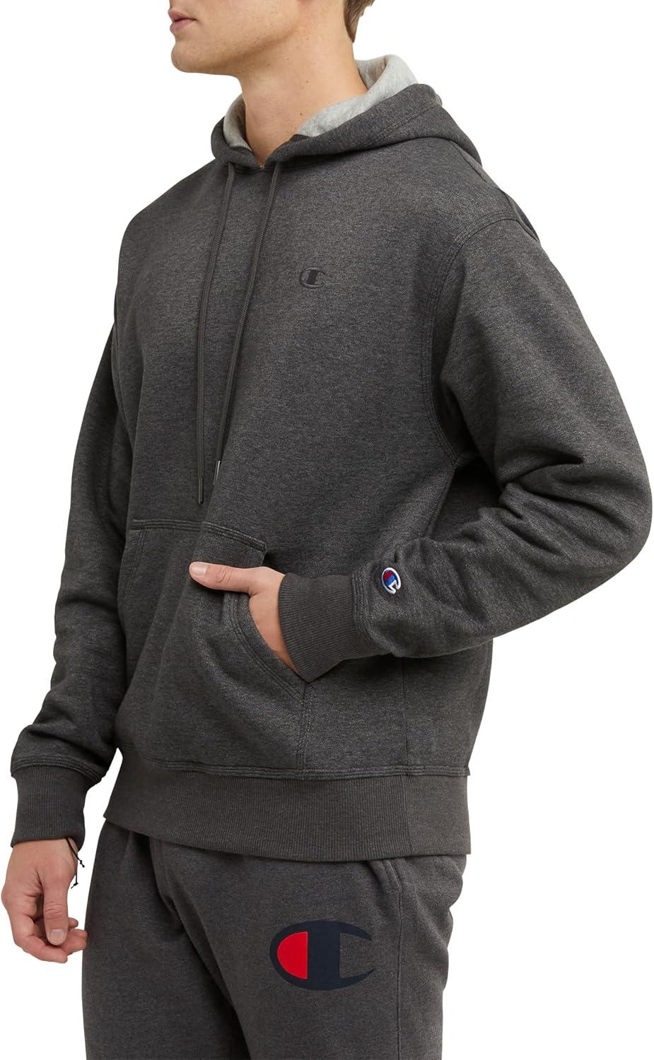 imageChampion Mens Pullover Fleece Hoodie Midweight C Logo Reg Or Big ampamp TallGranite Heather C Logo