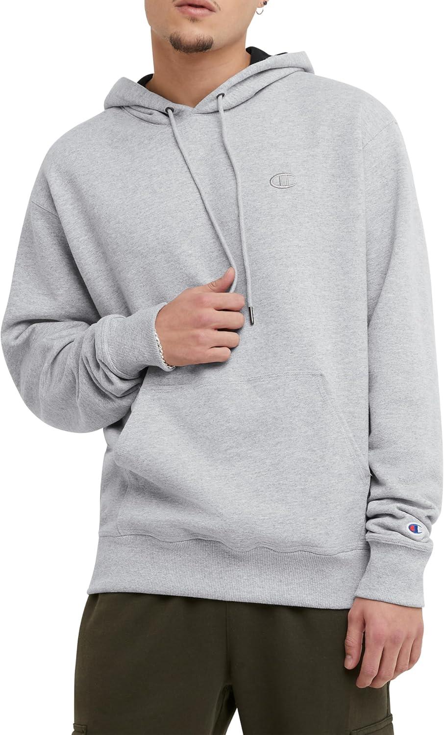 imageChampion Mens Pullover Fleece Hoodie Midweight C Logo Reg Or Big ampamp TallOxford Gray C Logo