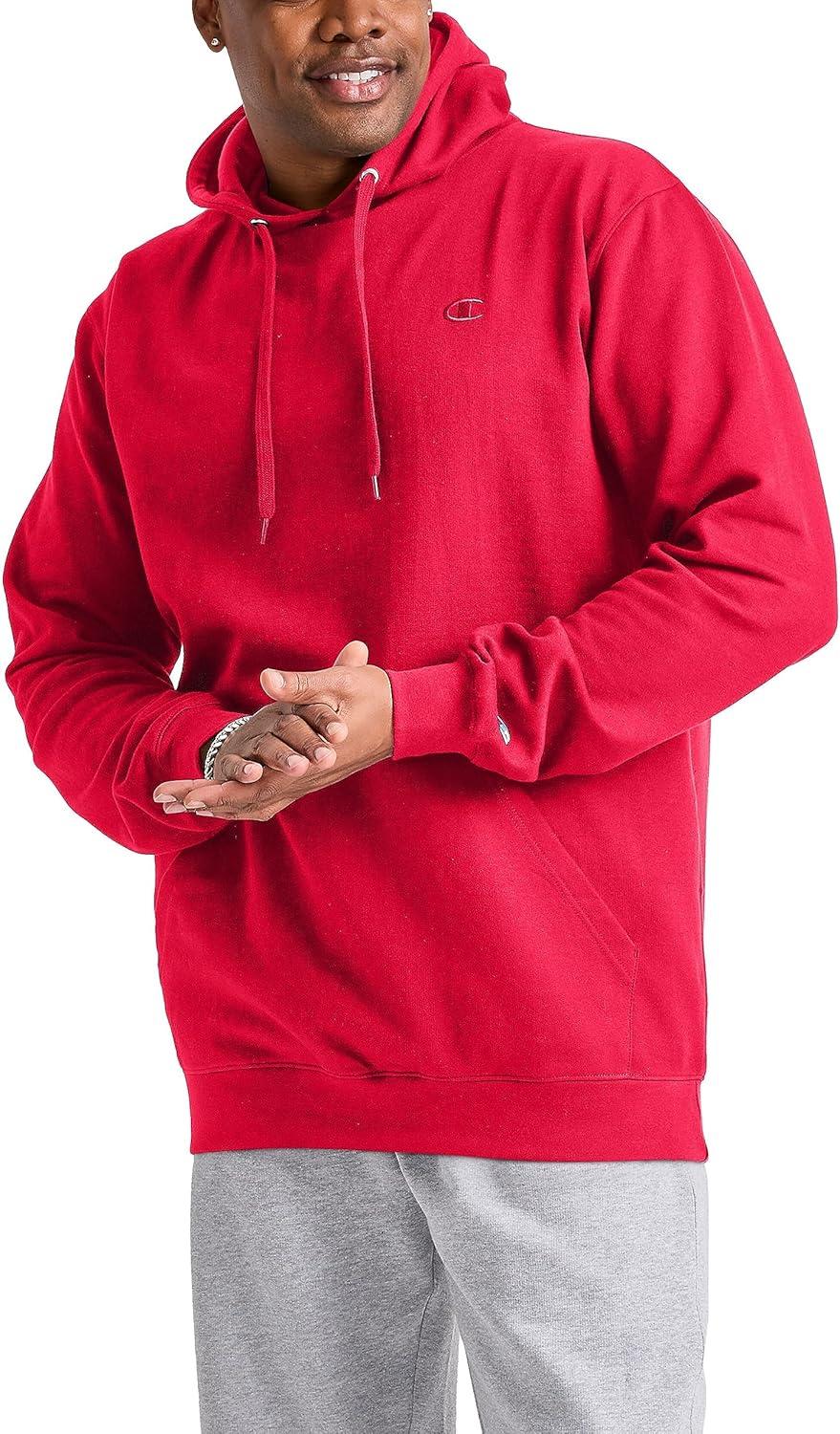 imageChampion Mens Pullover Fleece Hoodie Midweight C Logo Reg Or Big ampamp TallTeam Red Scarlet C Logo