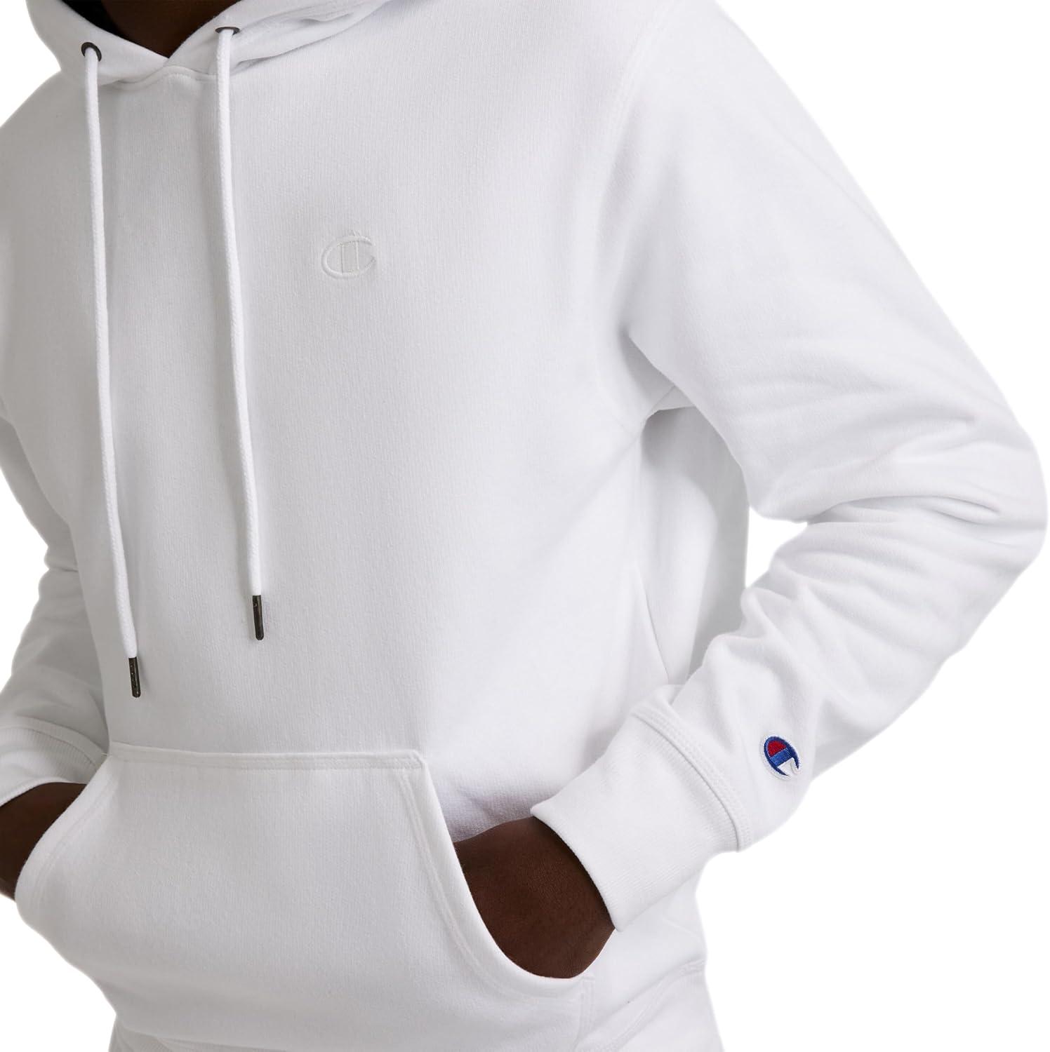 imageChampion Mens Pullover Fleece Hoodie Midweight C Logo Reg Or Big ampamp TallWhite C Logo