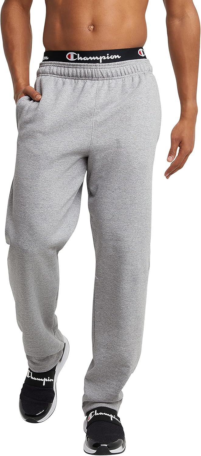 imageChampion Mens Sweatpants Fleece Openbottom Sweatpants for Men Reg Or Big ampamp TallOxford Gray C Logo