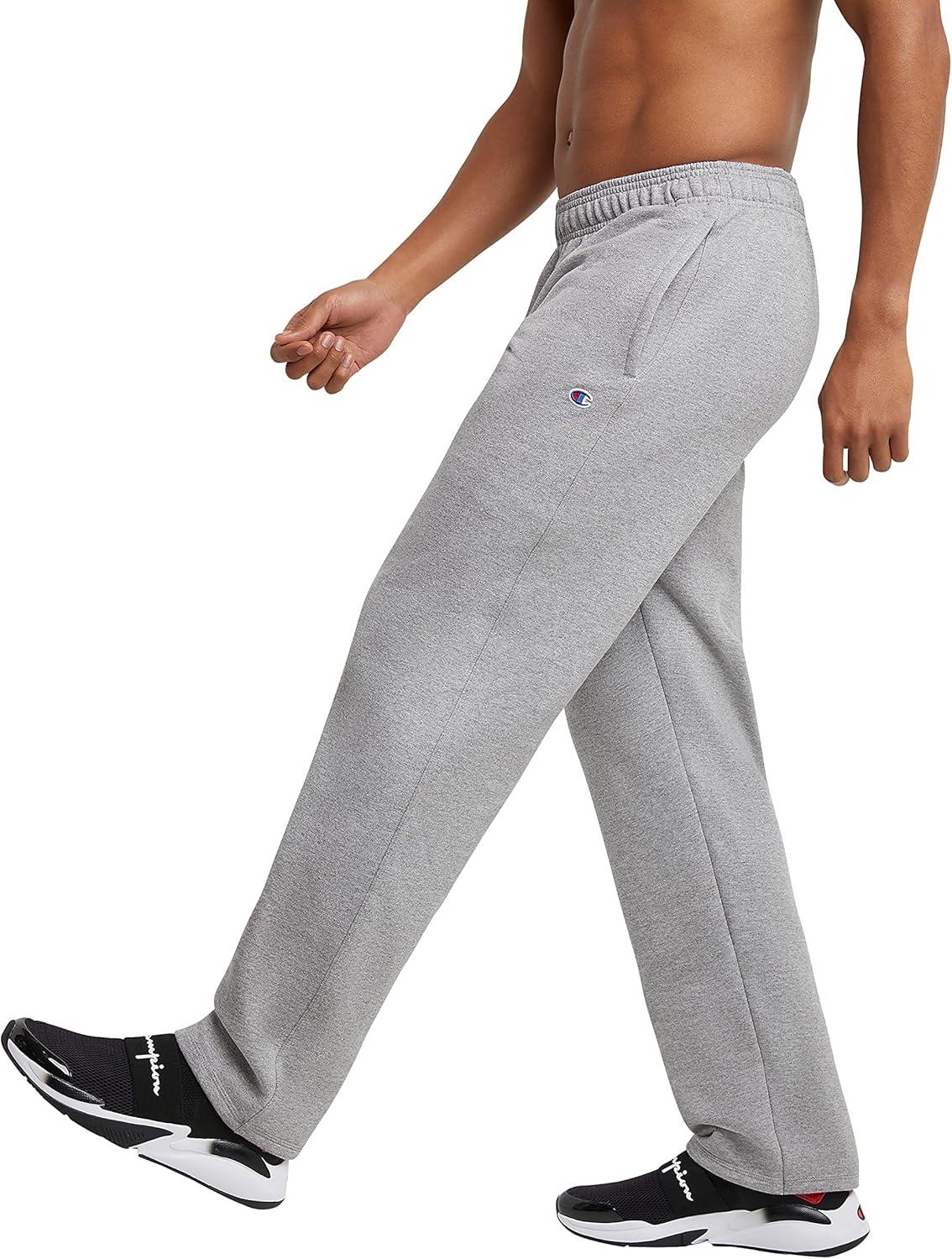 imageChampion Mens Sweatpants Fleece Openbottom Sweatpants for Men Reg Or Big ampamp TallOxford Gray C Logo