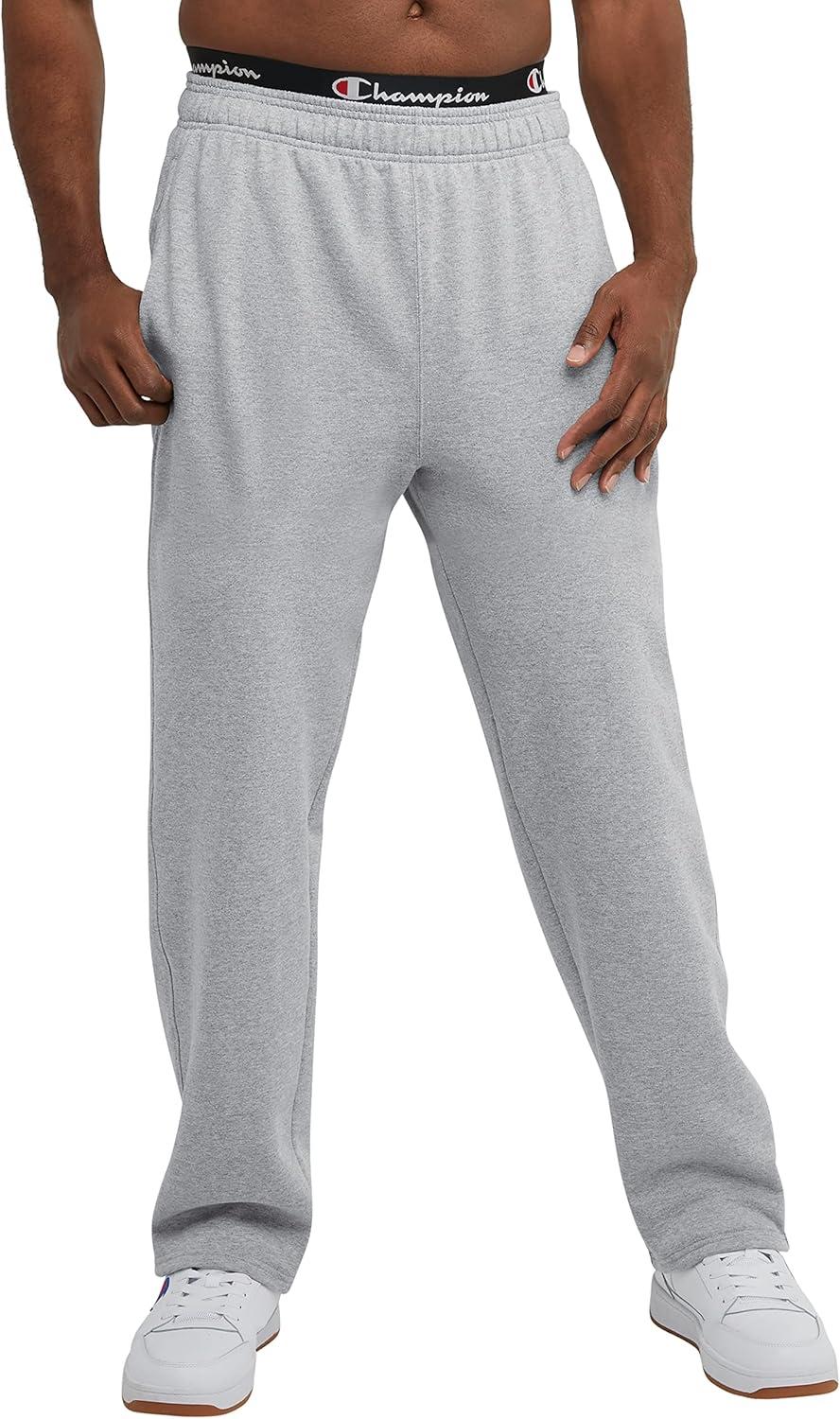 imageChampion Mens Sweatpants Fleece Openbottom Sweatpants for Men Reg Or Big ampamp TallOxford Gray C Logo