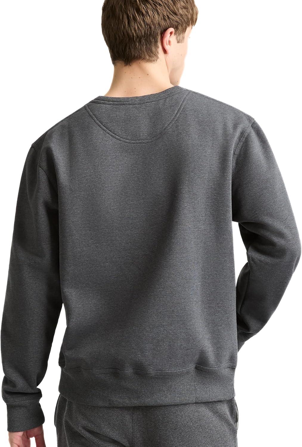 imageChampion Mens Sweatshirt Fleece Midweight Crewneck Sweatshirt Reg Or Big ampamp TallGranite Heather Classic Script Logo