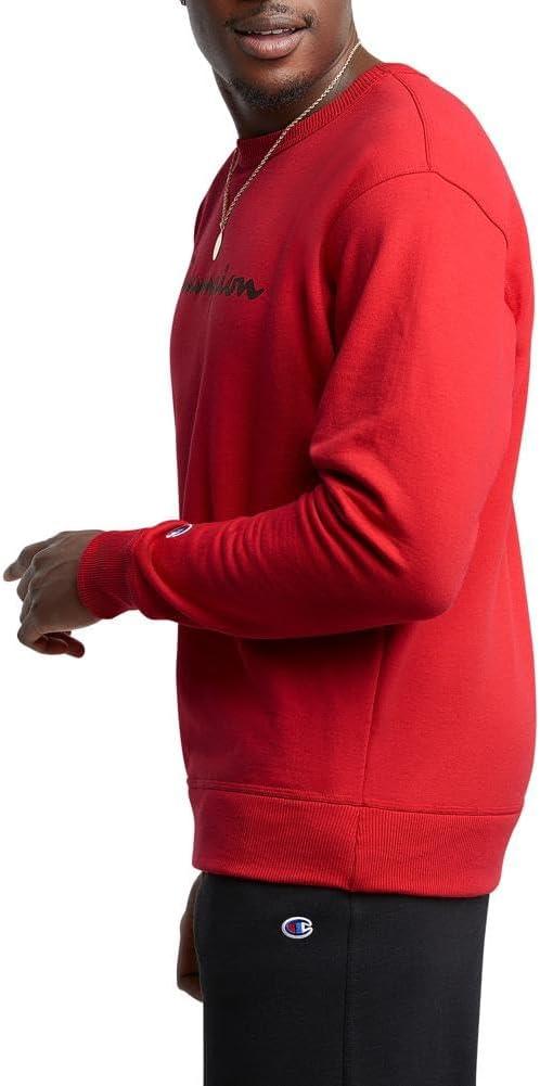 imageChampion Mens Sweatshirt Fleece Midweight Crewneck Sweatshirt Reg Or Big ampamp TallTeam Red Scarlet Classic Script Logo