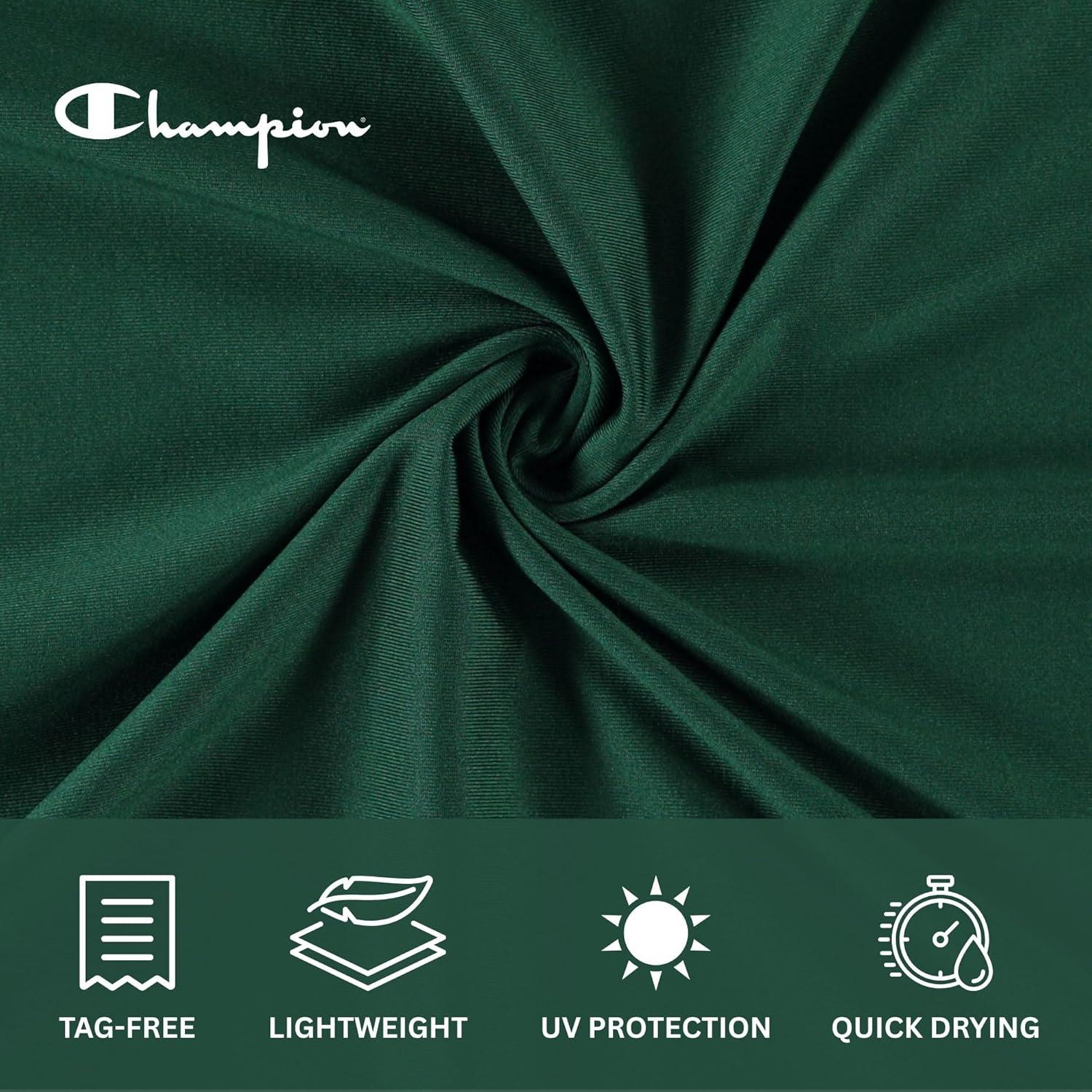 imageChampion Rash Guard for Men Long Sleeve Mens Swim Shirt for Fishing Hiking UPF 50 SPF Sun UV Protection Quick DryGreen