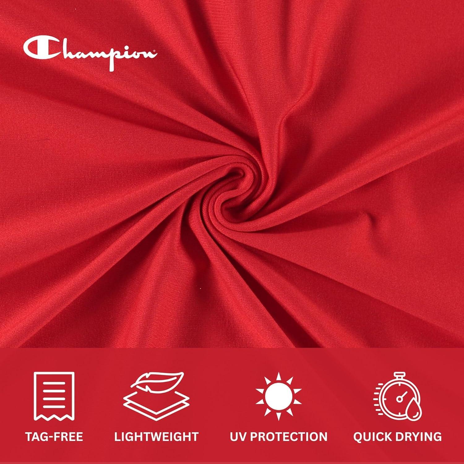 imageChampion Rash Guard for Men Long Sleeve Mens Swim Shirt for Fishing Hiking UPF 50 SPF Sun UV Protection Quick DryRed