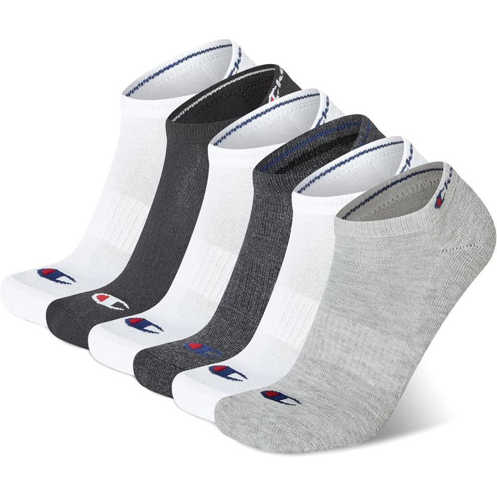 imageChampion Mens 6Pack Low Cut SocksMulti Toe Logo