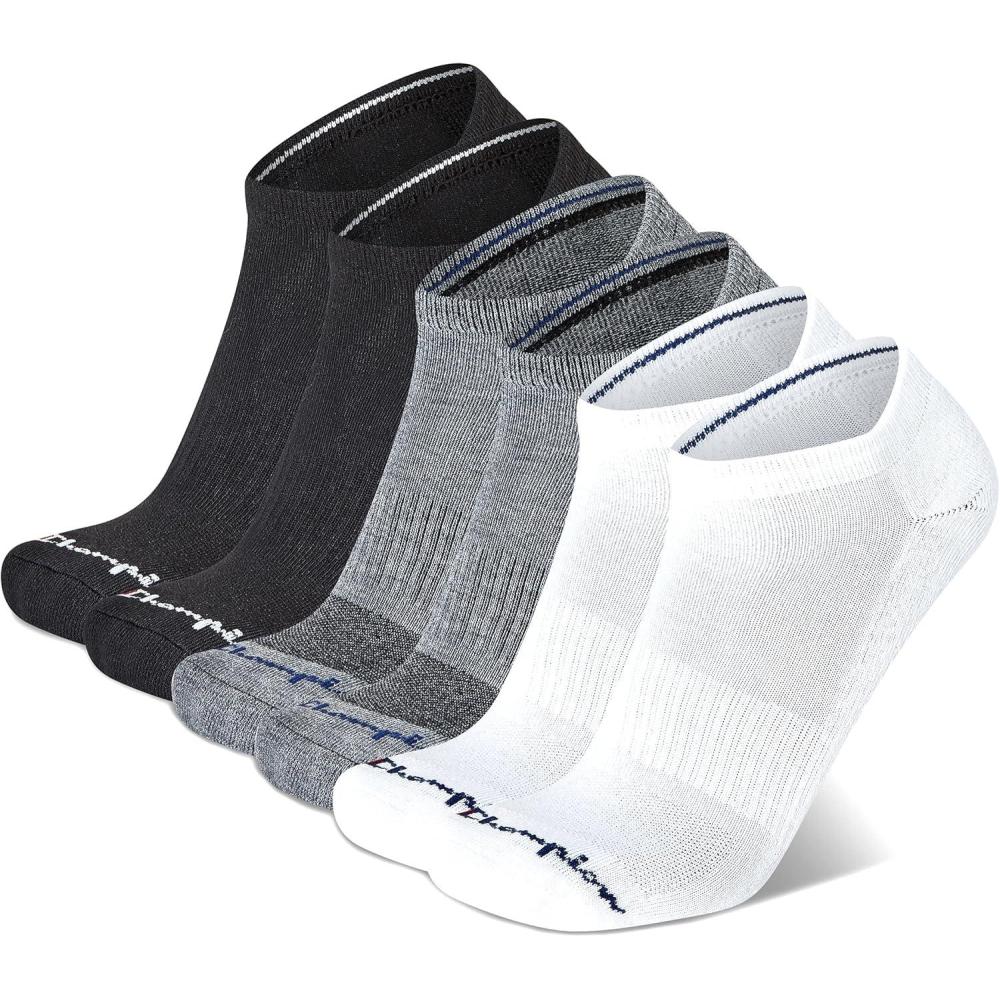 imageChampion Mens 6Pack Low Cut SocksMulti White Grey Black