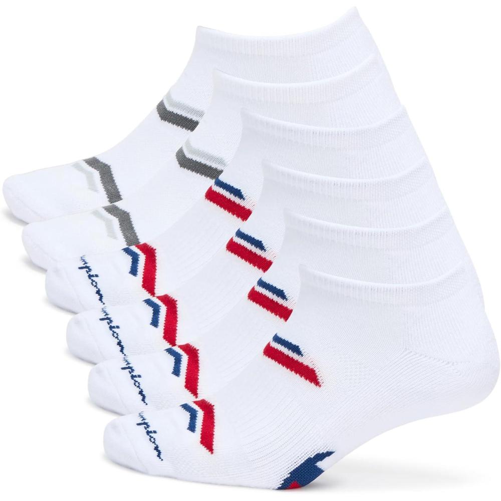 imageChampion Mens 6Pack Low Cut SocksWhite Logo