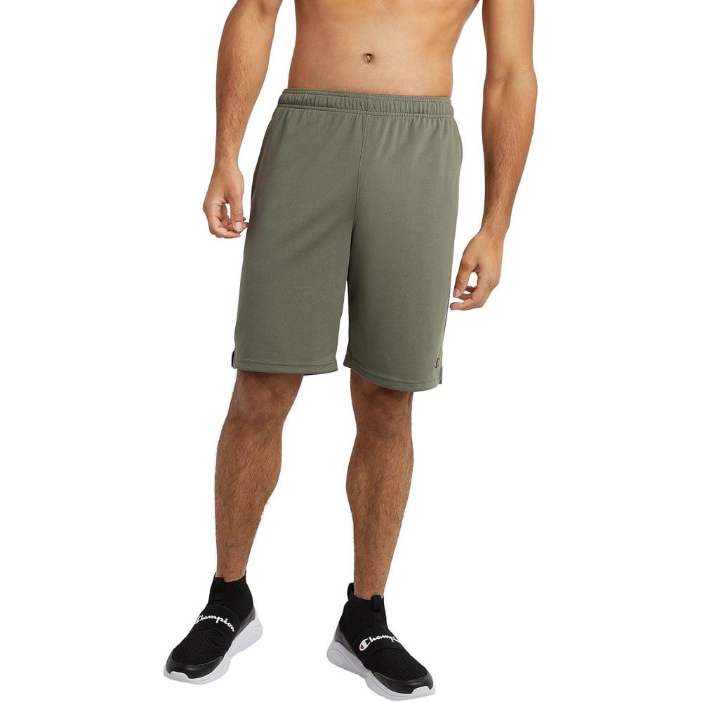 imageChampion Mens 7quot and 10quot Sport Shorts Standard Fit Lightweight Moisture Wicking Available in Regular and Big ampamp TallCargo Olive