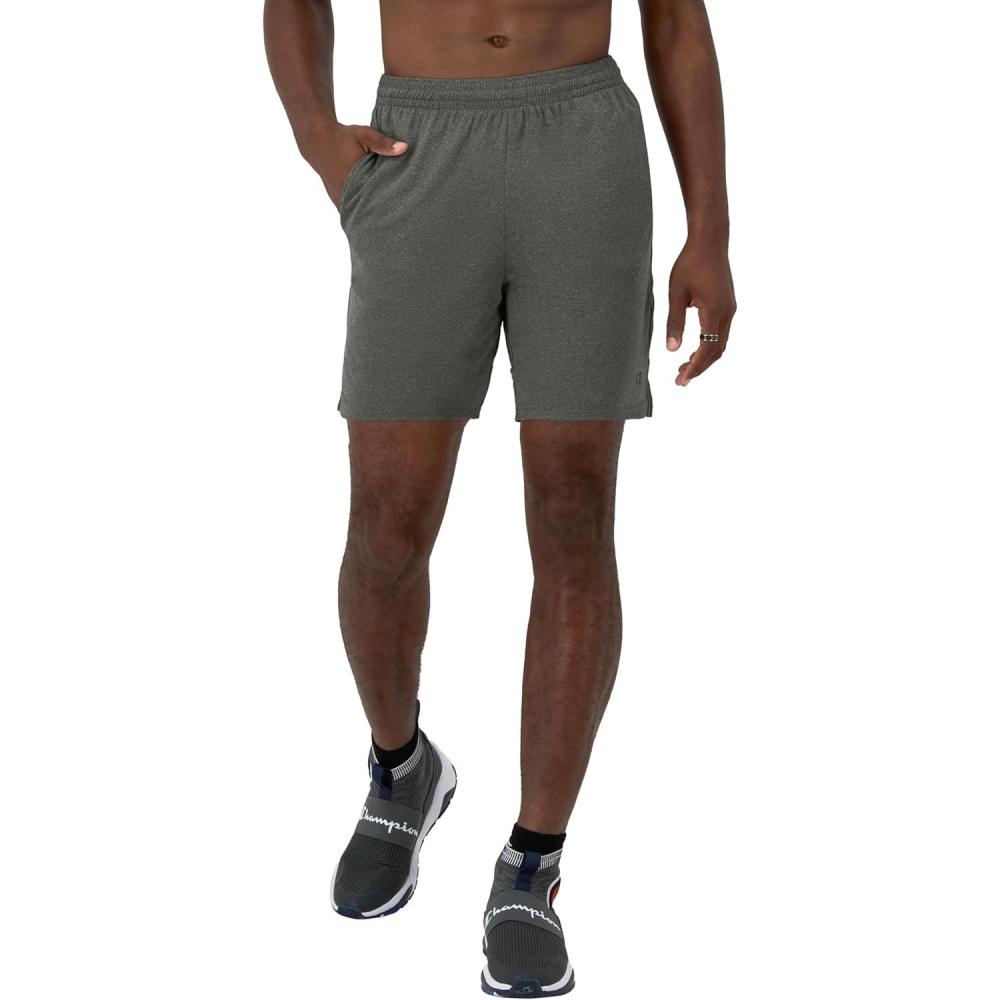 imageChampion Mens 7quot and 10quot Sport Shorts Standard Fit Lightweight Moisture Wicking Available in Regular and Big ampamp TallGranite Heather