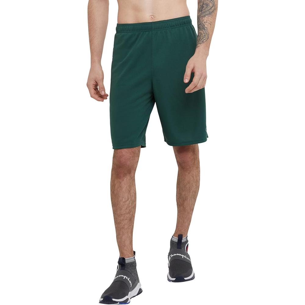 imageChampion Mens 7quot and 10quot Sport Shorts Standard Fit Lightweight Moisture Wicking Available in Regular and Big ampamp TallTeam Dark Green