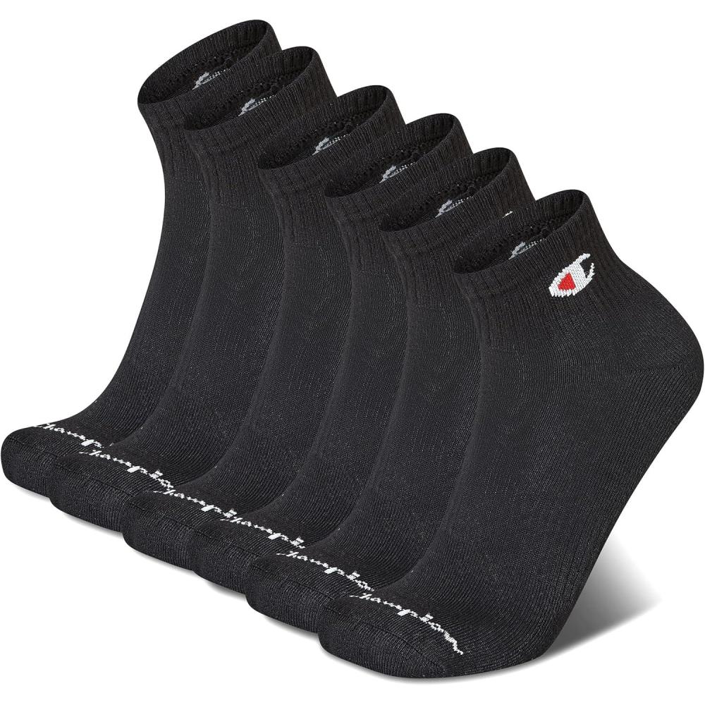 imageChampion Mens Ankle Socks 6PackBlack