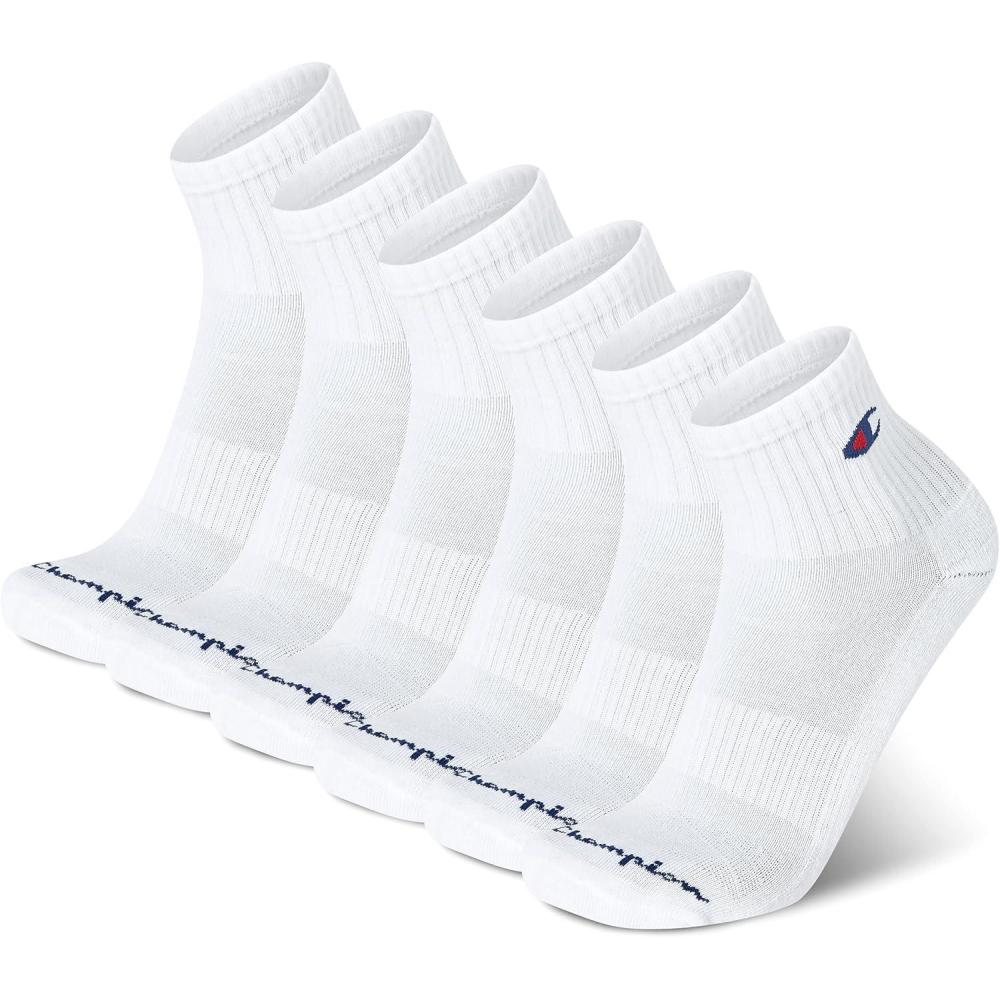 imageChampion Mens Ankle Socks 6PackHigh Quarter White