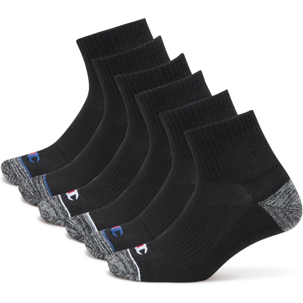 imageChampion Mens Ankle Socks 6PackTrue Black