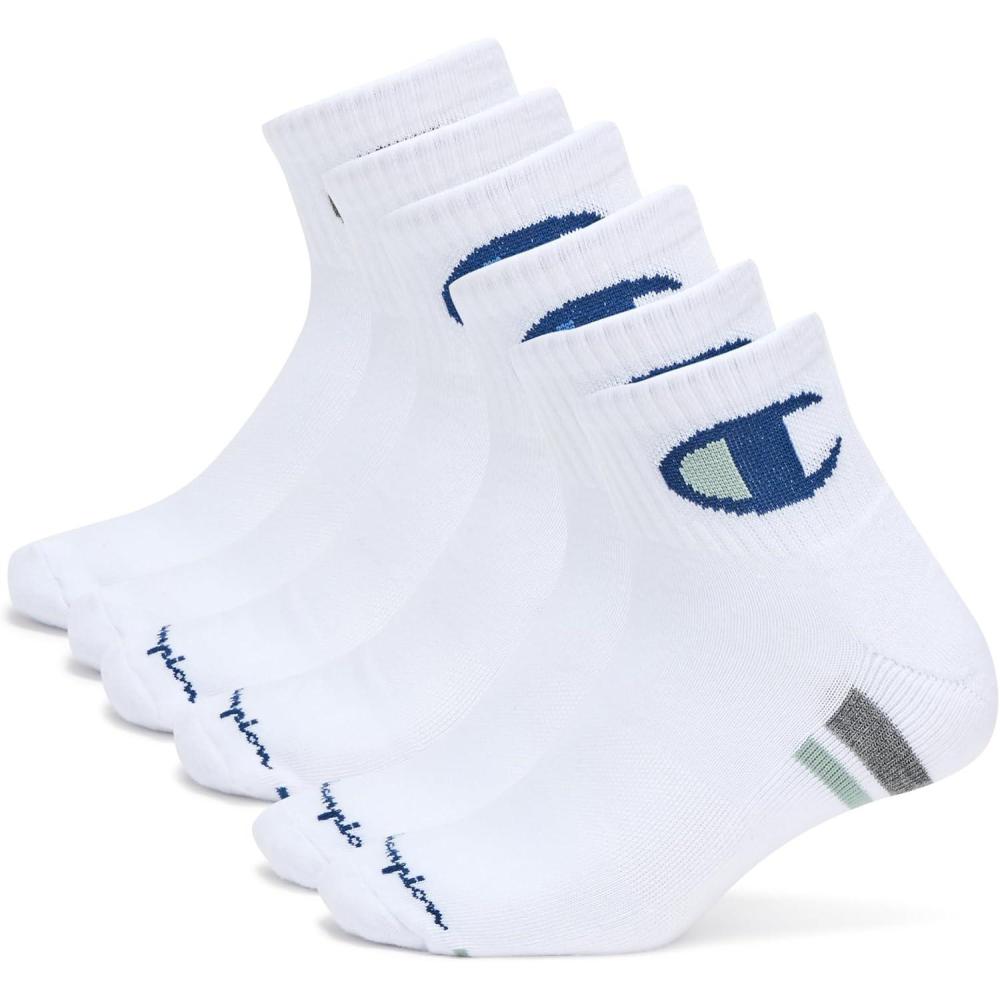 imageChampion Mens Ankle Socks 6PackWhite Cuff Logo