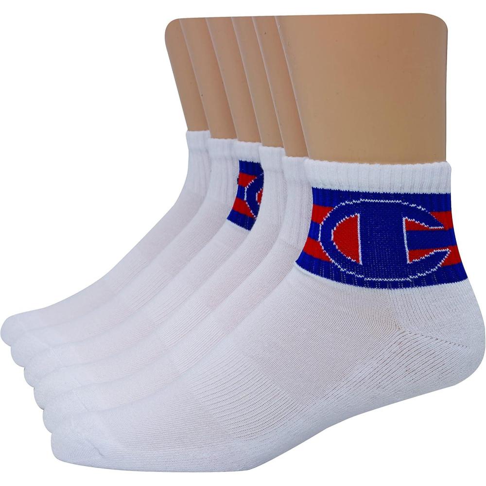 imageChampion Mens Ankle Socks 6PackWhite With Buckle C  6 Pack