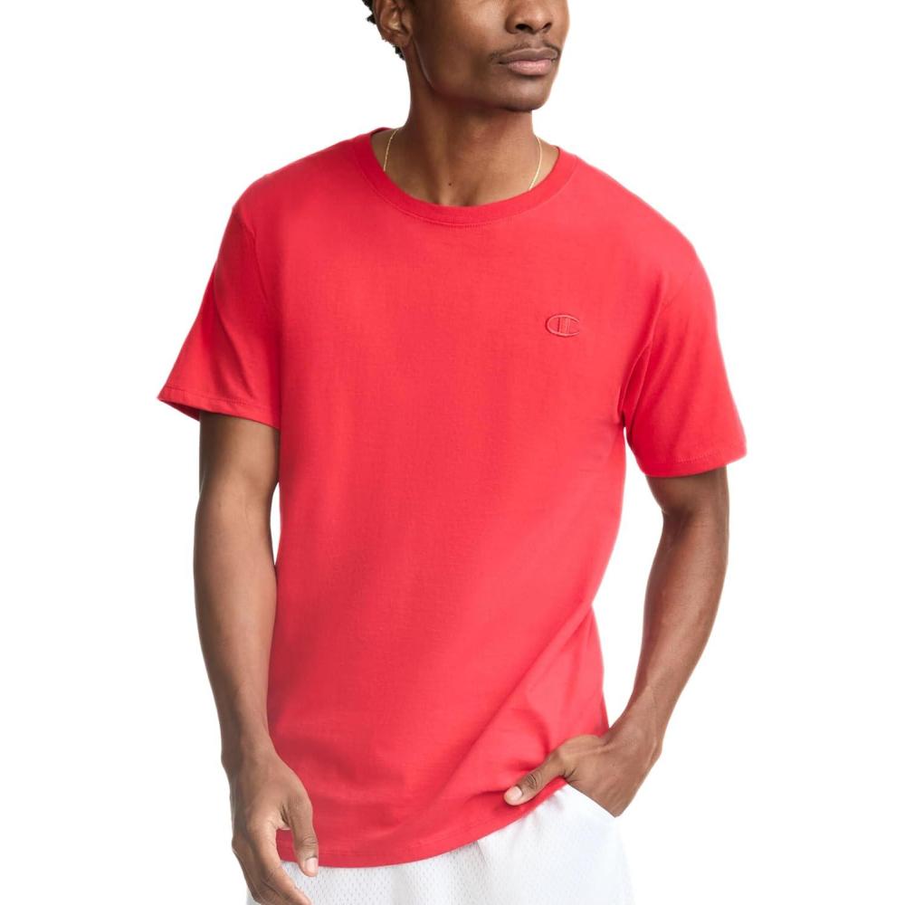 imageChampion Mens Classic Everyday Soft Comfortable TShirt Regular or Big ampamp TallScarlet