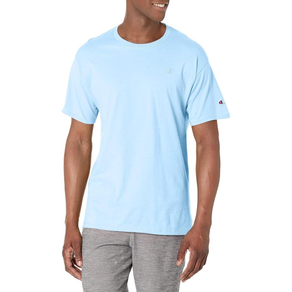imageChampion Mens Classic Everyday Soft Comfortable TShirt Regular or Big ampamp TallSwiss Blue C Logo