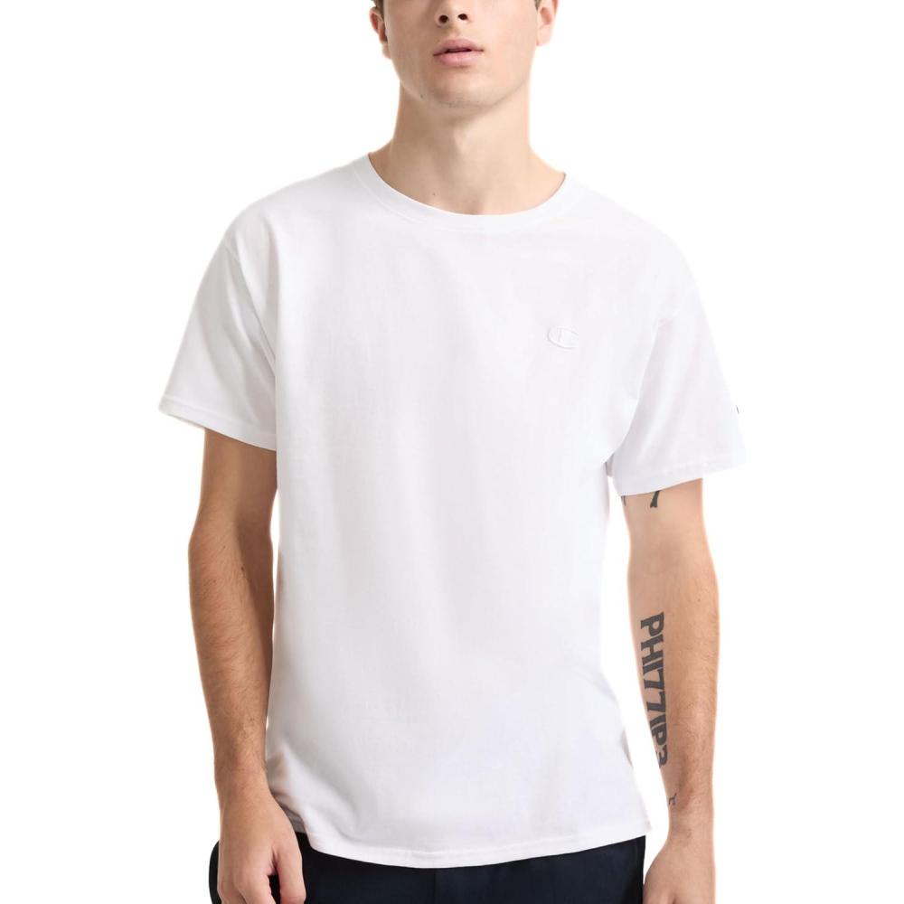 imageChampion Mens Classic Everyday Soft Comfortable TShirt Regular or Big ampamp TallWhite C Logo