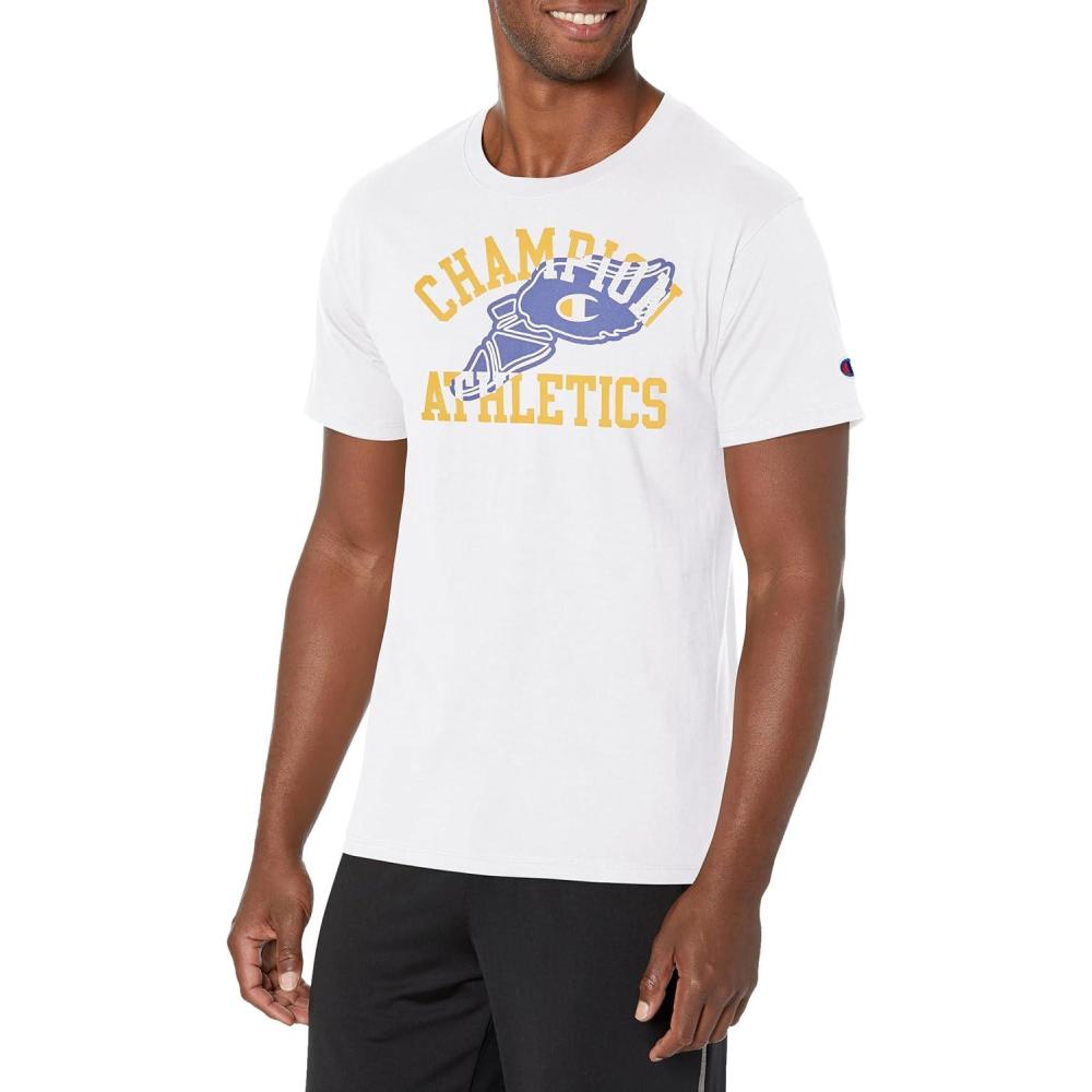 imageChampion Mens Classic Graphic Short Sleeve TShirt Script Logo Reg Or Big ampamp TallWhite Winged Foot