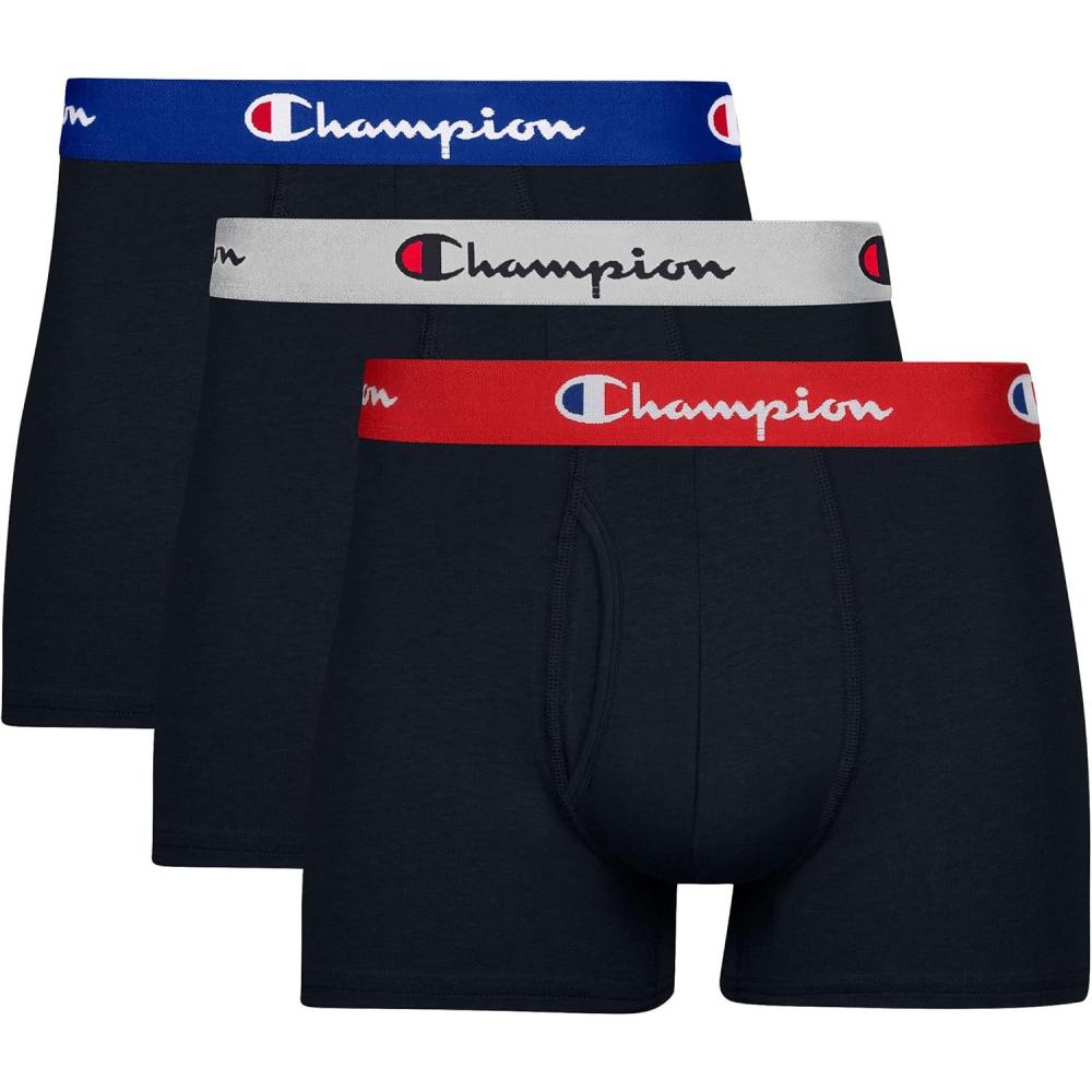 imageChampion Mens Everyday Cotton Stretch Trunks 3 PackTrunk  Black  3 Pack