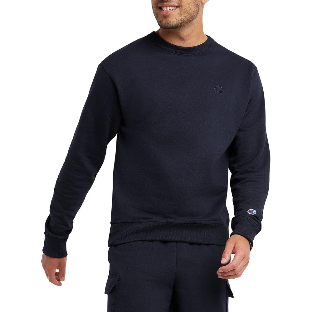imageChampion Mens Fleece Midweight Crewneck Sweatshirt Reg Or Big ampamp TallNavy