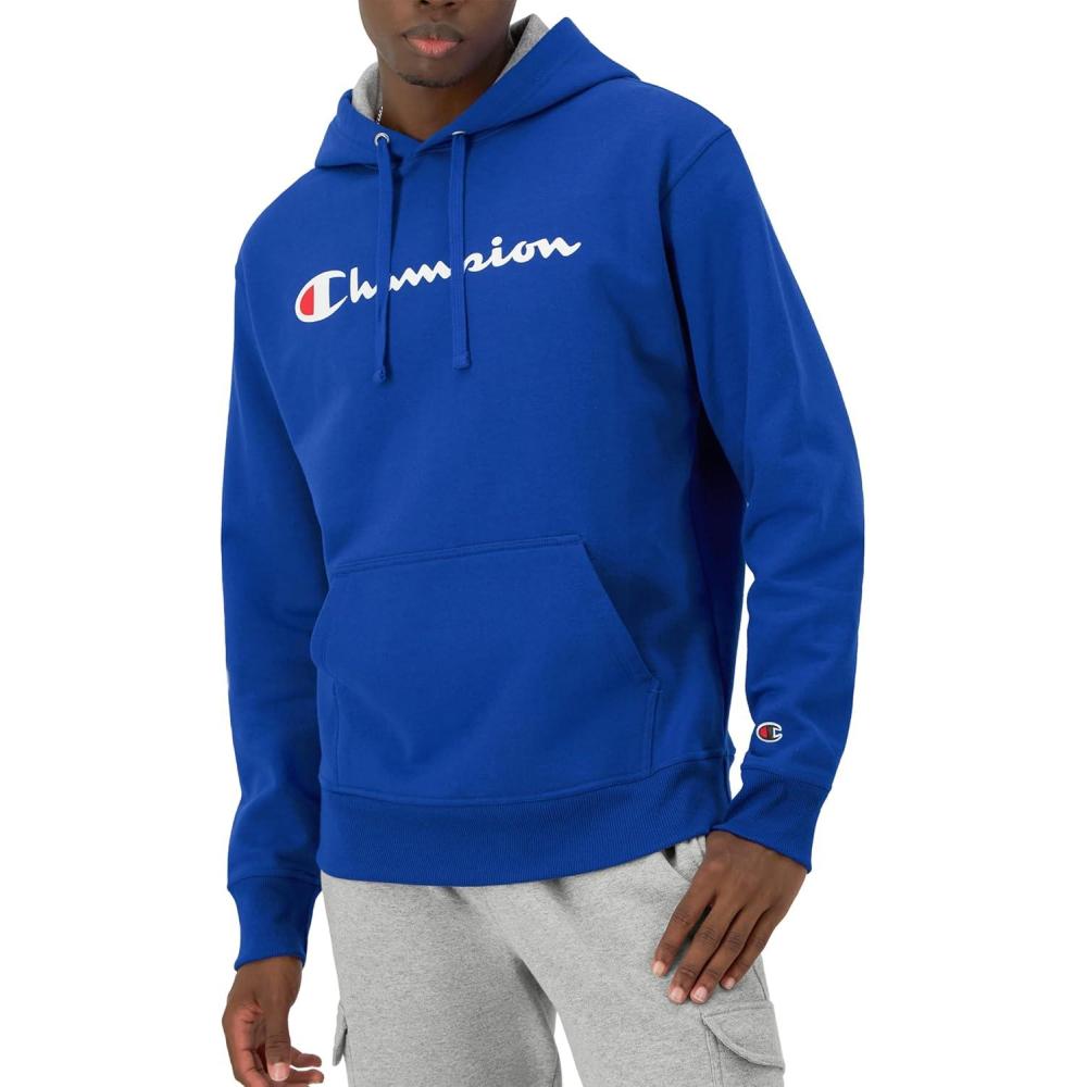 imageChampion Mens Fleece Script Logo Hoodie Reg Or Big ampamp TallSurf the Web Classic Script Logo
